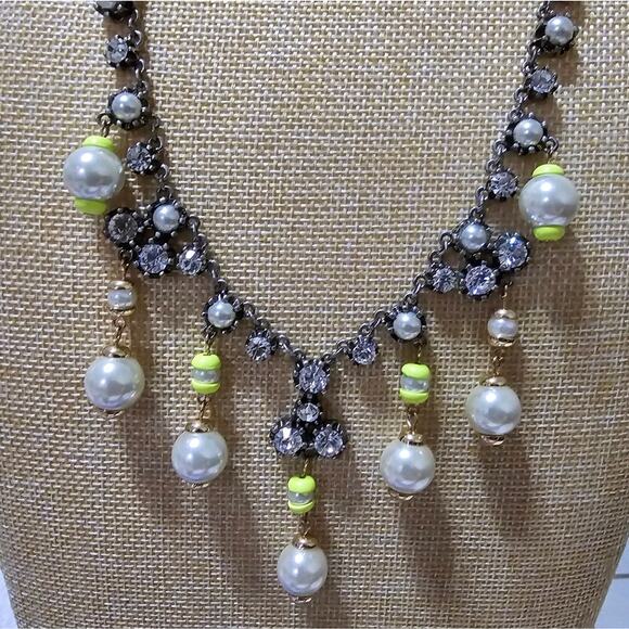 J. Crew Yellow and Pearl Adjustable Necklace - Picture 2 of 7